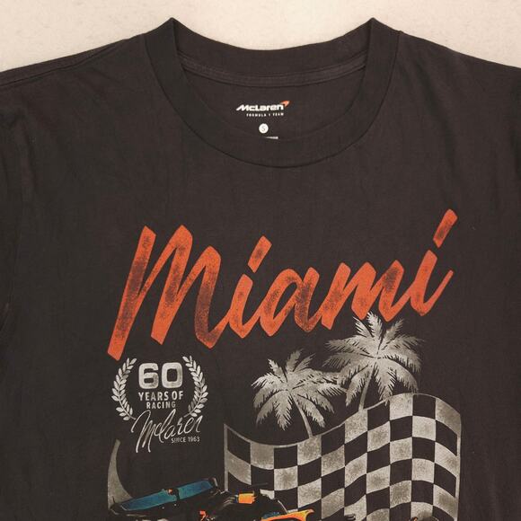Mclaren Miami MCL36 Racing Crew Neck Short Sleeve T Shirt Mens Size S Black - Picture 1 of 9